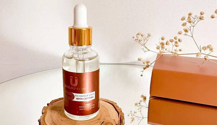 سرم دور چشم کافئین لاکچری کوین – ضدتیرگی و ضدپف